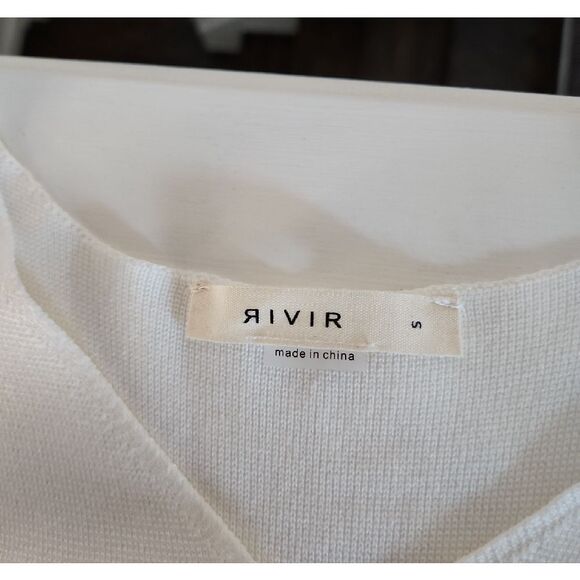 RIVIR Knit White Button-Down Top With Matching Pant Size S. NWOT - Picture 7 of 8